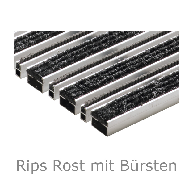 Produktabbildung ACO Vario Schuhabstreifersystem, Rips Rost mit Bürsten